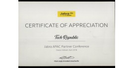 Tech Republic Limited & Jabra Partner Certificate | Jabra – APAC Partner Conference 2018